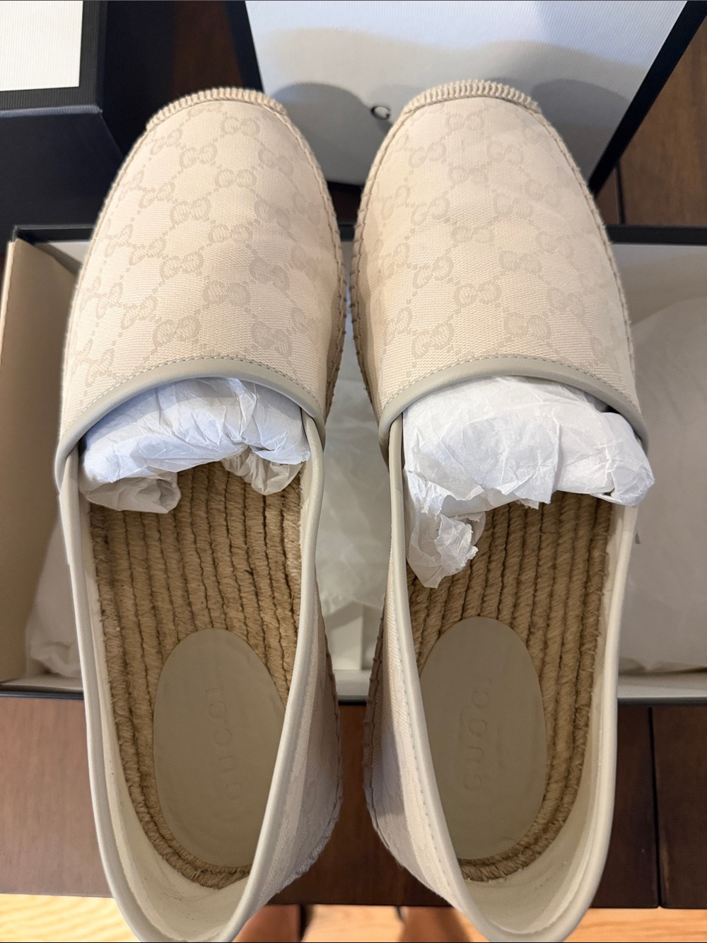 Gucci Beige GG Canvas Slip-On Espadrilles - Picture 4 of 6